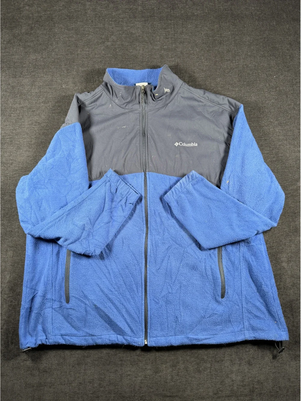 Columbia Blue and Gray Fleece Jacket with Zip Pockets 3xl
